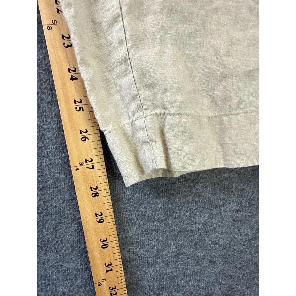 Quince Wide Leg Pants Womens L Driftwood Resort 100% European Linen Smocked Chic